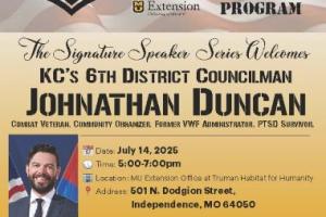Flyer for The Signature Series: KCs 6th District Councilman Johnathan Duncan