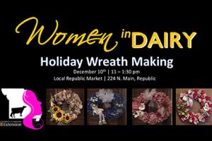 Women in Dairy holiday wreath making
