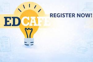 EdCafe logo with Register Now text