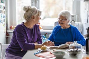 Caregiver with elderly person