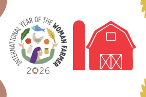 2026 International year of the woman farmer logo and barn