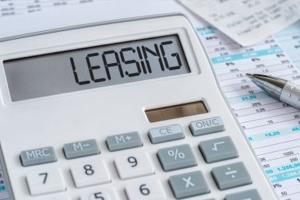 leasing text on a calculator