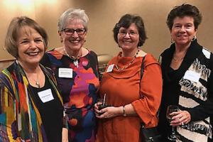 Sharon Kinden, second from left, with a few Osher@Mizzou friends during an instructor appreciation banquet.