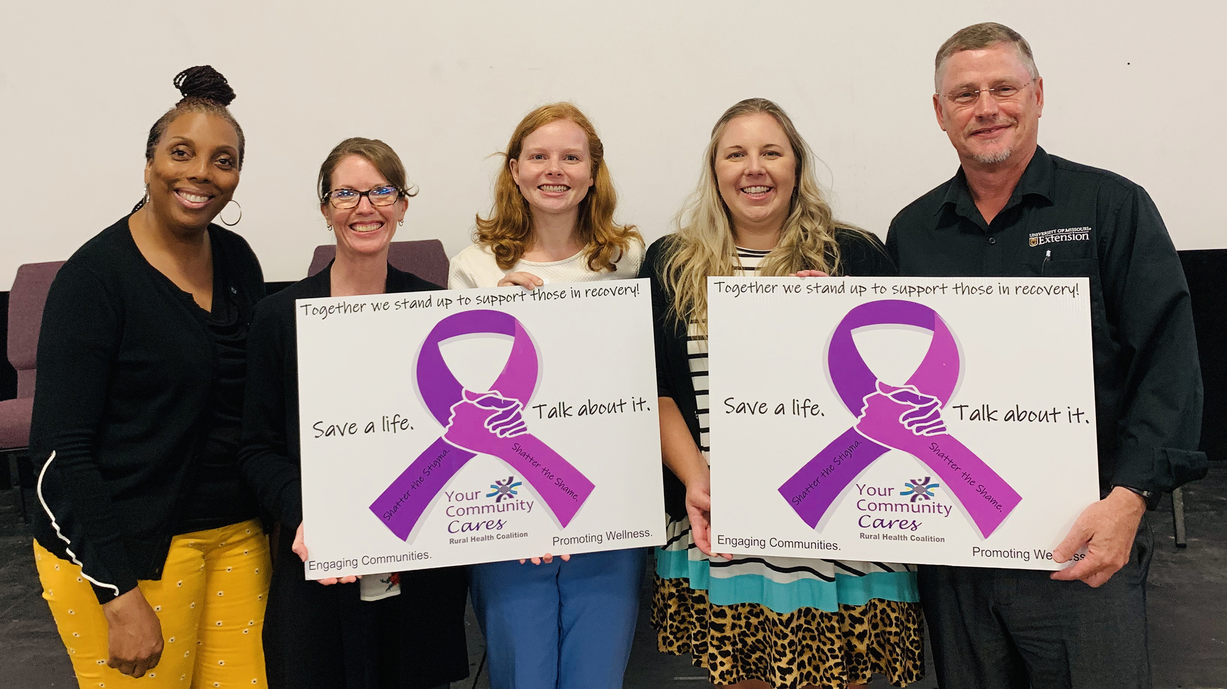 From left, Chiquita Chanay, MU Extension community health outreach specialist; Kathryn Morgan, senior coordinator, MU Community Health Engagement and Outreach; Rachel Buenemann, county engagement specialist education serving Dent, Phelps and Crawford coun