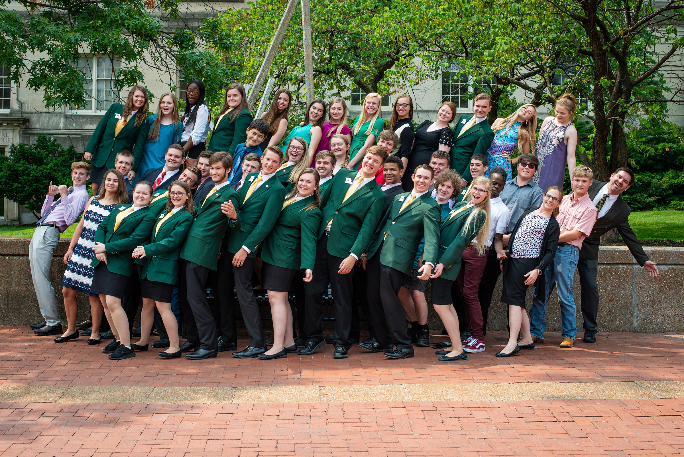 Youth members of the State 4-H Council on the MU campus in 2019.