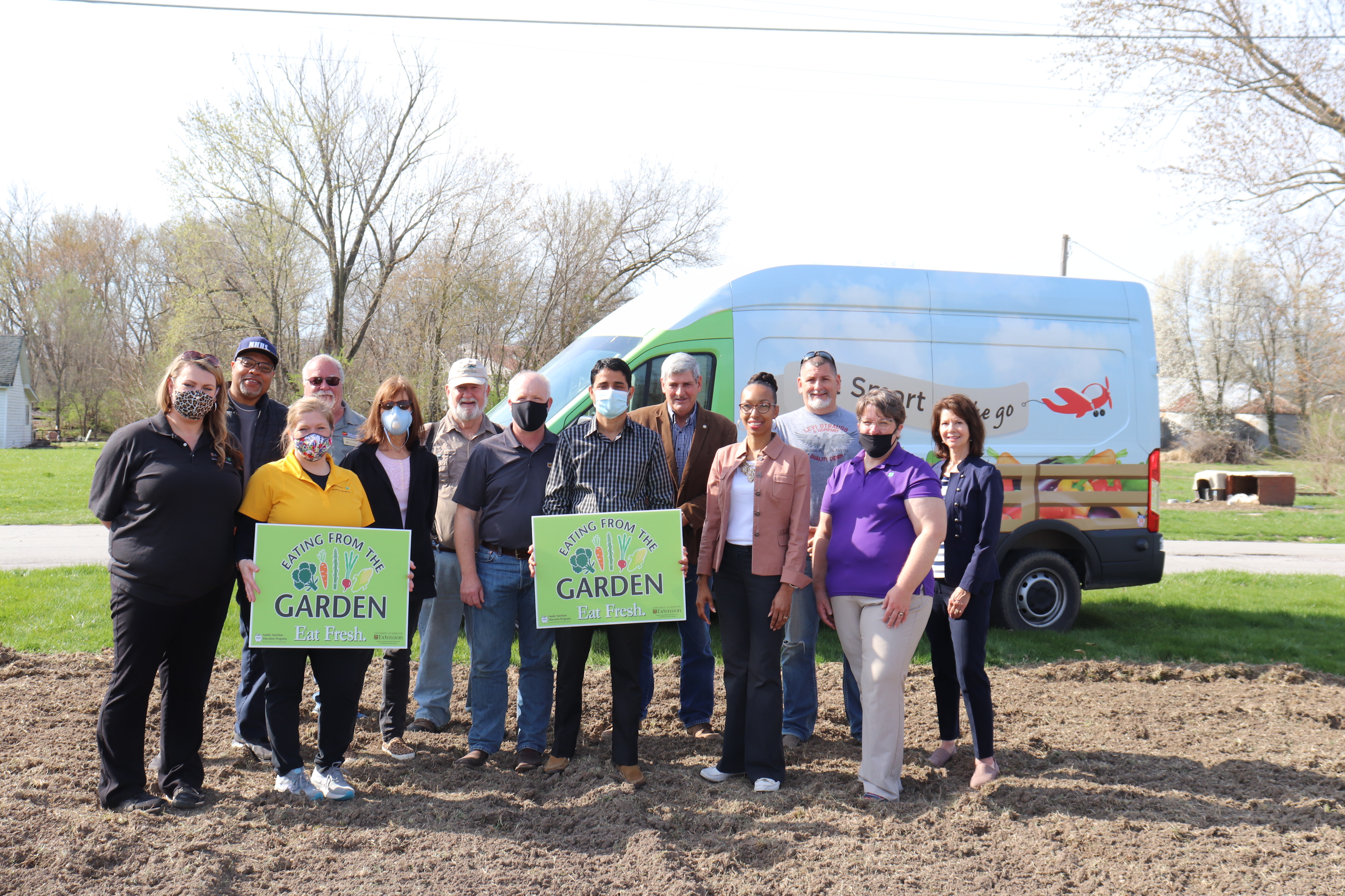 MU Extension, Faith Walk Academy, Monroe County officials, and MU Master Naturalists and Master Gardeners help Faith Walk Academy students learn about gardening and supply food for the community. Participants in the effort include, from left, Sarah Geist,