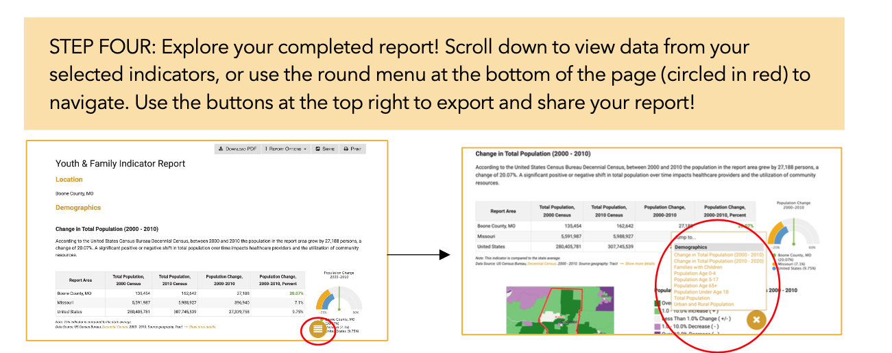 Step-by-step guides and video tutorials walk users through creating and sharing customized maps and reports.