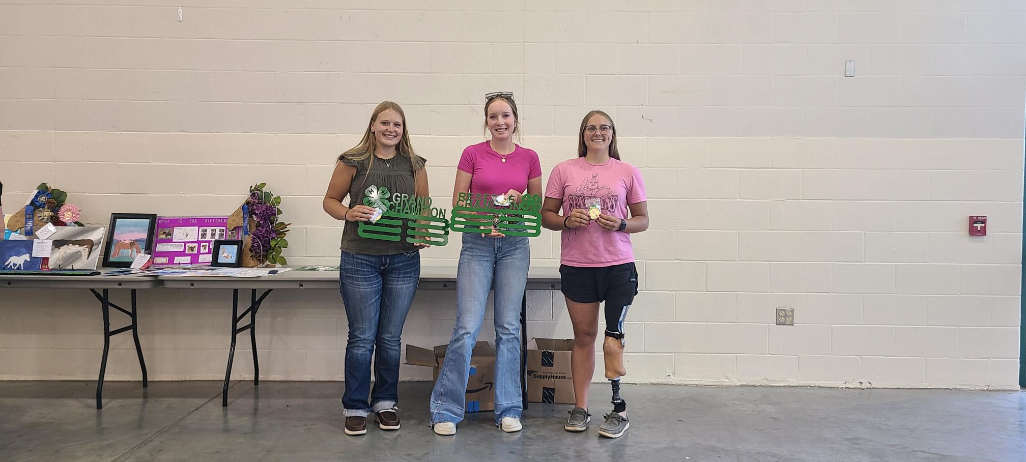 Senior speech winners, from left, Avery Ridgley, first; Clara Harden, second; and Isabella Smith, third.