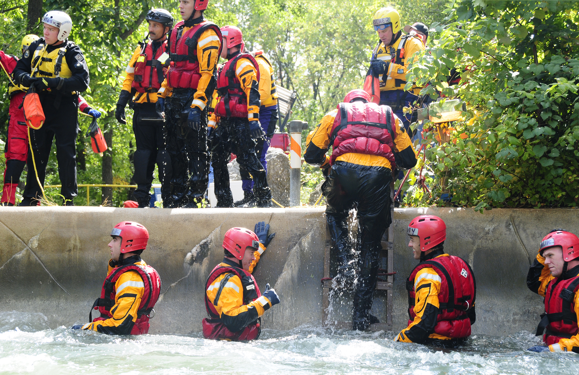 More than 20 participants used Thunder River at Six Flags St. Louis to learn techniques for rescuing victims of flooding. In 2010, the National Weather Service reported 103 deaths related to flooding.Roger Meissen/MU Cooperative Media Group